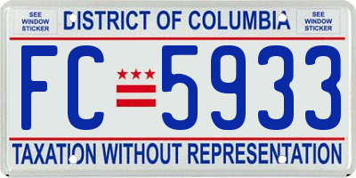 DC license plate FC5933