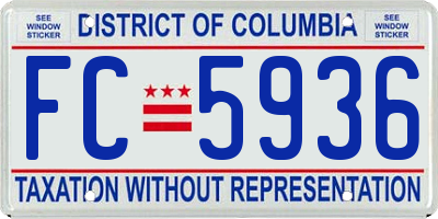 DC license plate FC5936