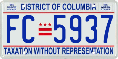 DC license plate FC5937