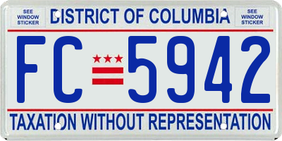 DC license plate FC5942