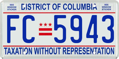 DC license plate FC5943