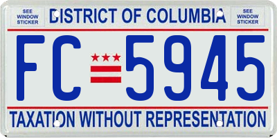 DC license plate FC5945