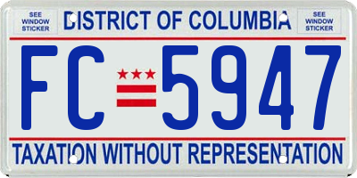 DC license plate FC5947