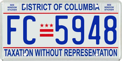 DC license plate FC5948