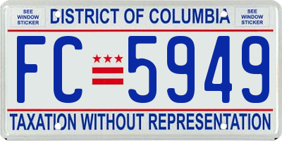 DC license plate FC5949