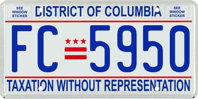 DC license plate FC5950