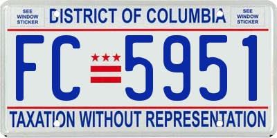 DC license plate FC5951