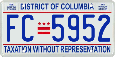 DC license plate FC5952