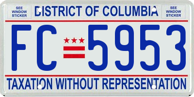 DC license plate FC5953