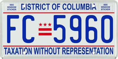 DC license plate FC5960