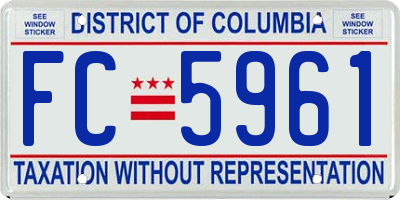 DC license plate FC5961