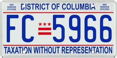 DC license plate FC5966