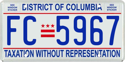 DC license plate FC5967