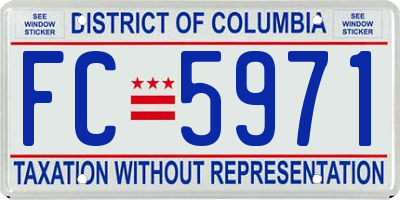 DC license plate FC5971