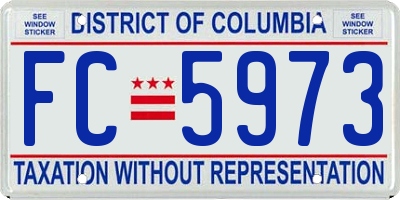 DC license plate FC5973