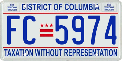 DC license plate FC5974