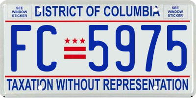 DC license plate FC5975