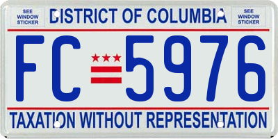 DC license plate FC5976