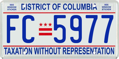 DC license plate FC5977