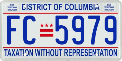 DC license plate FC5979