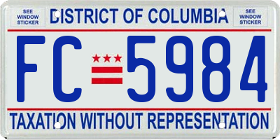 DC license plate FC5984