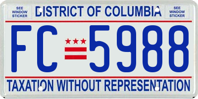 DC license plate FC5988