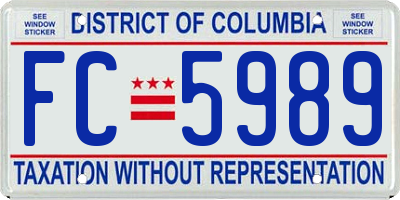 DC license plate FC5989