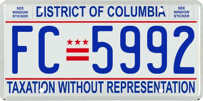 DC license plate FC5992