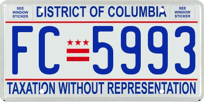 DC license plate FC5993