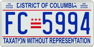 DC license plate FC5994