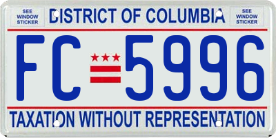 DC license plate FC5996