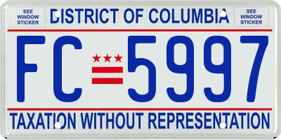 DC license plate FC5997