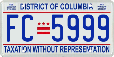 DC license plate FC5999