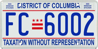 DC license plate FC6002