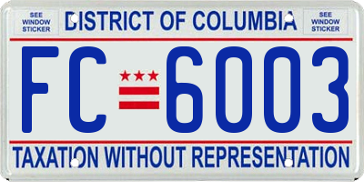 DC license plate FC6003