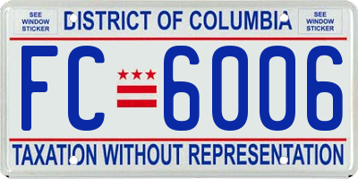 DC license plate FC6006