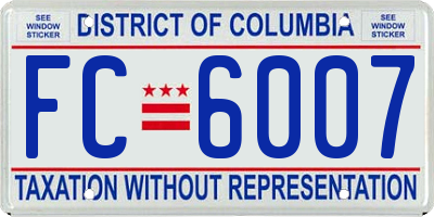 DC license plate FC6007