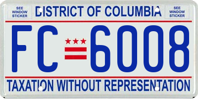 DC license plate FC6008