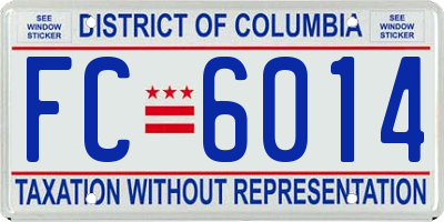 DC license plate FC6014