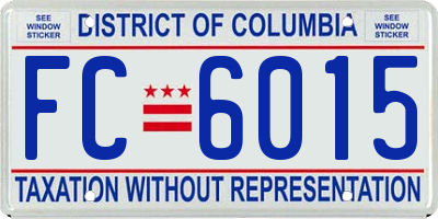 DC license plate FC6015