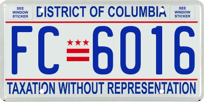 DC license plate FC6016