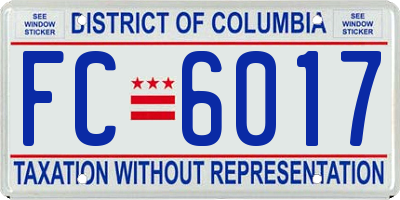 DC license plate FC6017