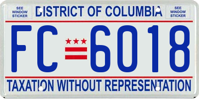 DC license plate FC6018