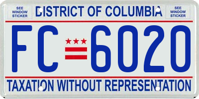 DC license plate FC6020