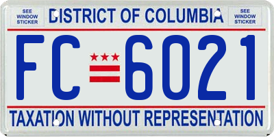 DC license plate FC6021