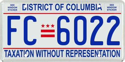 DC license plate FC6022