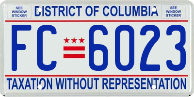 DC license plate FC6023