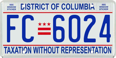 DC license plate FC6024