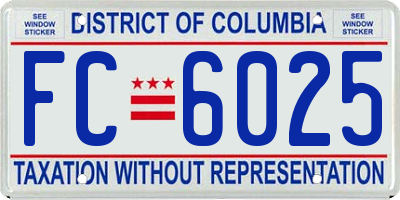 DC license plate FC6025