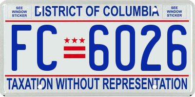 DC license plate FC6026